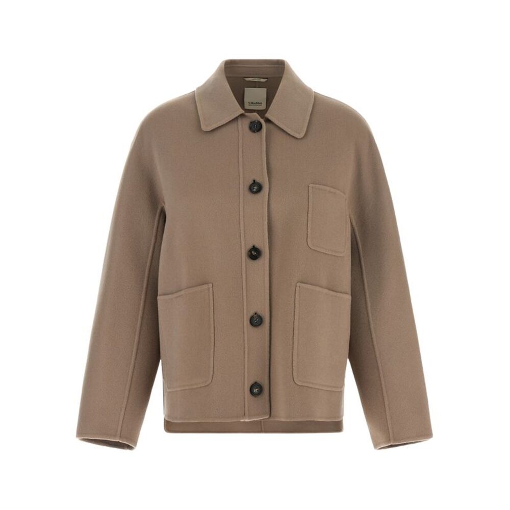 'S Max Mara Beige Wool Full-Length Women's Jacket